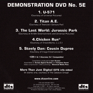 DTS Demonstration DVD No.5 Limited edition