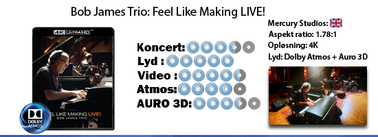 Bob James Trio: Feel Like Making LIVE! UHD 4K Blu-ray