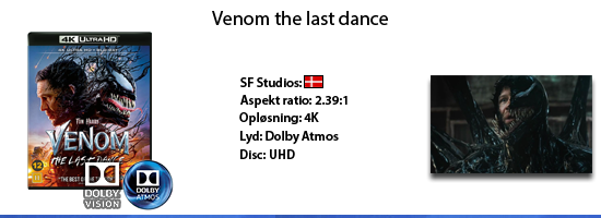 Venom the last dance UHD 4K blu ray