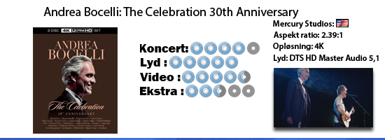 Andrea Bocelli: The Celebration 30th Anniversary UHD 4K Blu-ray