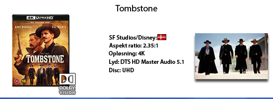 Tombstone UHD 4K blu ray