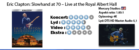 Eric Clapton Slowhand at 70 &ndash; Live at the Royal Albert Hall UHD 4K Blu-ray